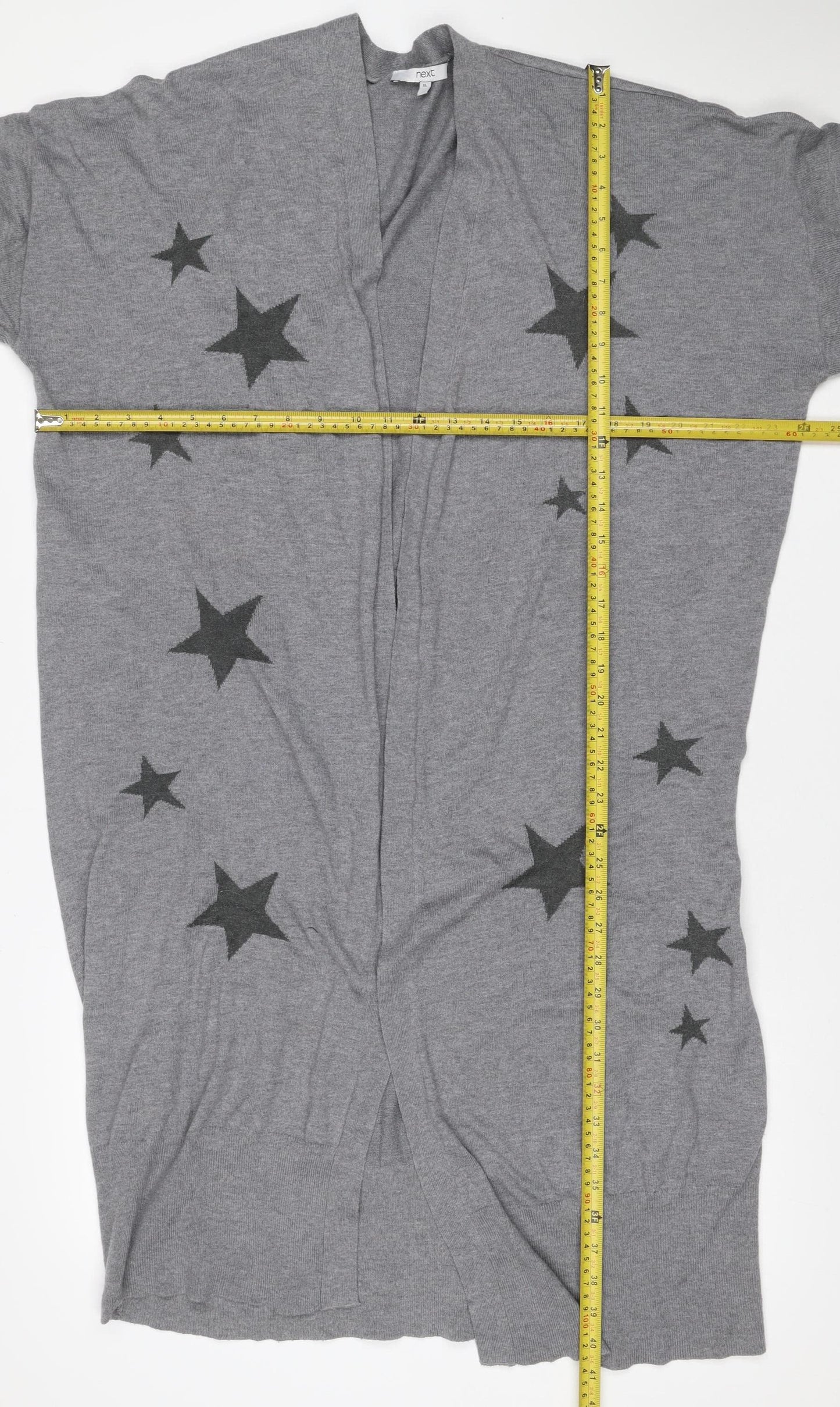 Next Women Grey XL Star Print Wool Blend Knit Pullover Jumper