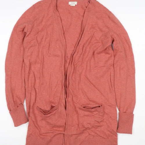 Fat Face Women Pink Wool Cashmere Open Cardigan UK 10 Long Sleeve