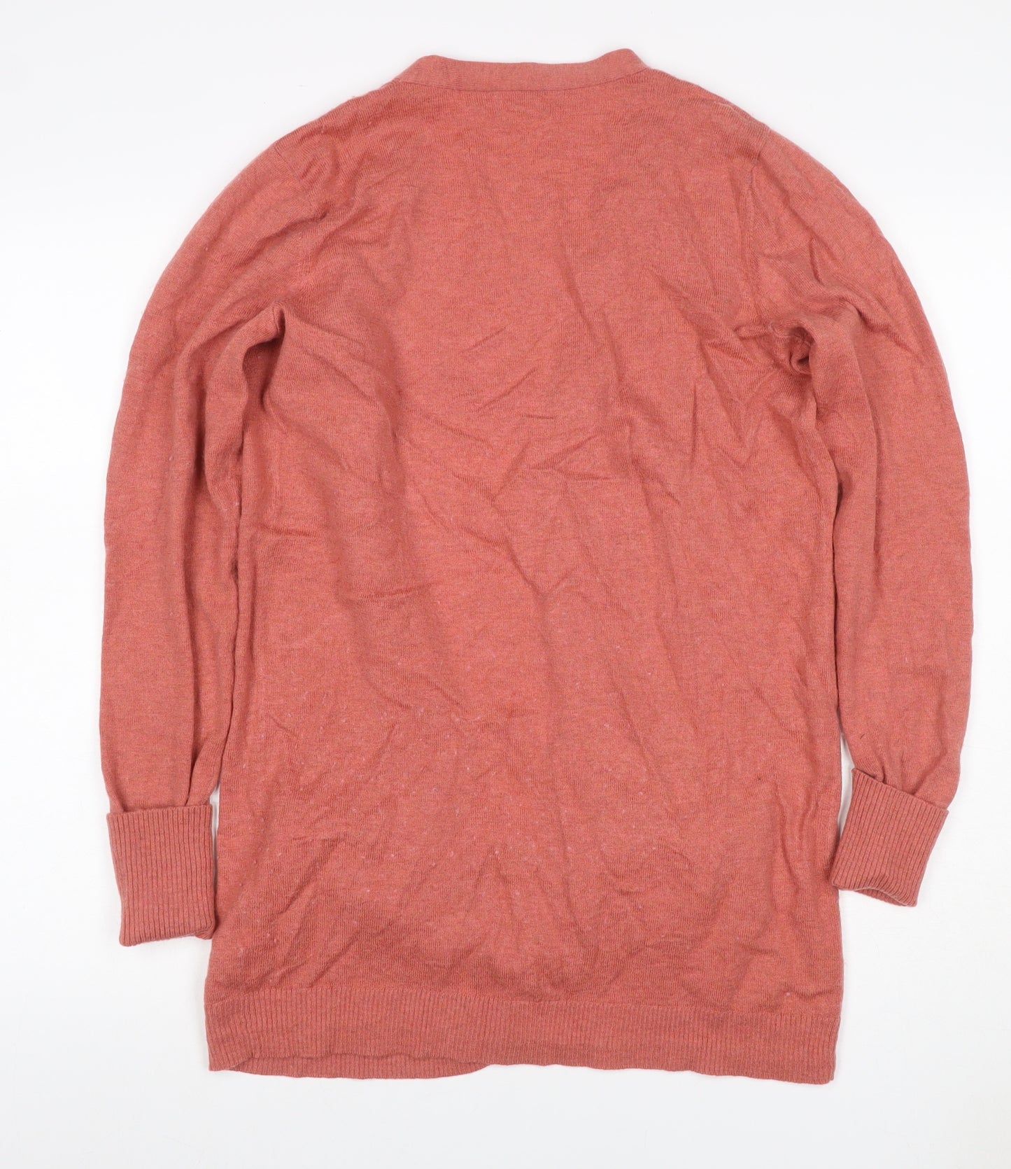 Fat Face Women Pink Wool Cashmere Open Cardigan UK 10 Long Sleeve