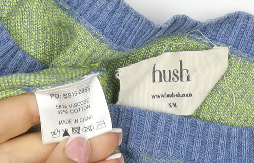 Hush Women’s Blue Yellow Star Knit Pullover Jumper Size S