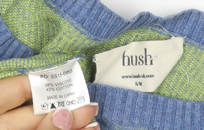Hush Women’s Blue Yellow Star Knit Pullover Jumper Size S