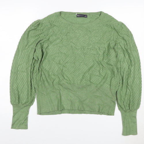 Marks and Spencer Women’s Green Size 20 Cable Knit Cotton Jumper