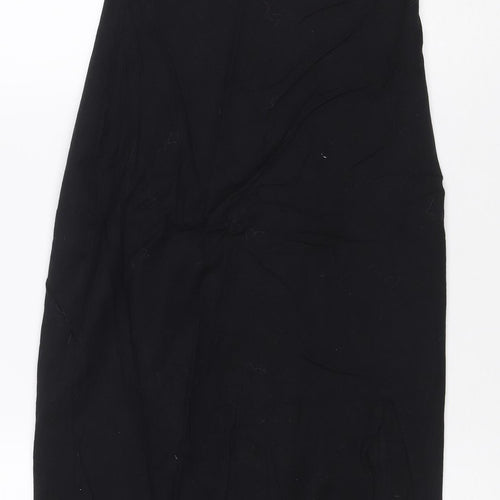 ASOS Women Black UK 16 Long Maxi V-Neck Strappy Dress