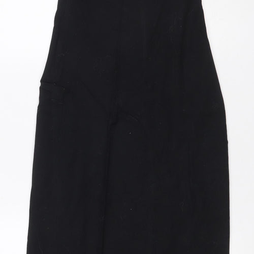 ASOS Women Black UK 16 Long Maxi V-Neck Strappy Dress