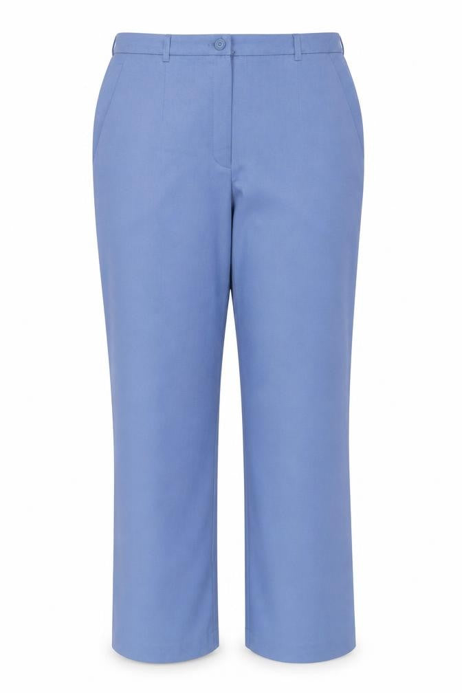 Front view of Cotswold Collections Women Blue, size 18, Wide-Leg Lined Trousers