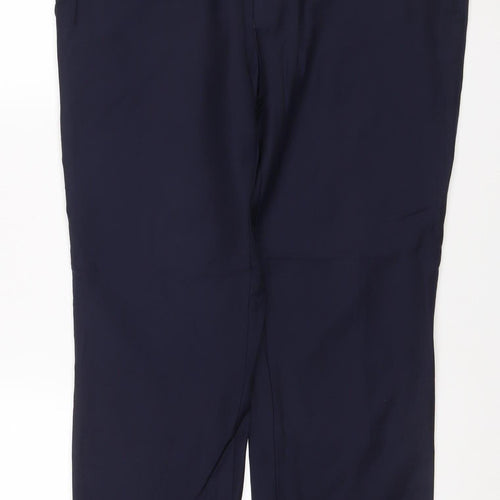 Simon Carter Men’s Navy 36S Wool Straight Dress Trousers