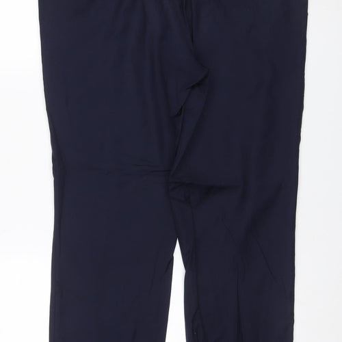 Simon Carter Men’s Navy 36S Wool Straight Dress Trousers