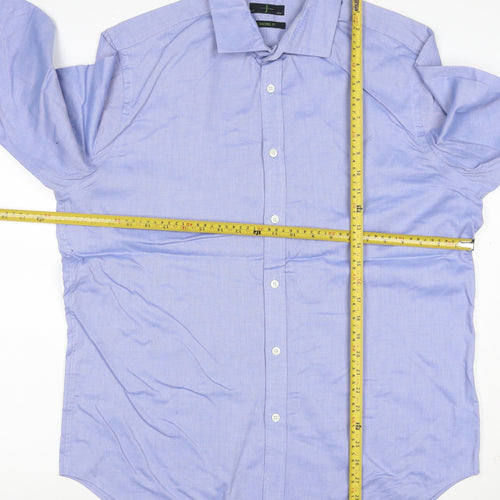 J Jasper Conran Men's Blue 17 Slim Fit Cotton Formal Shirt