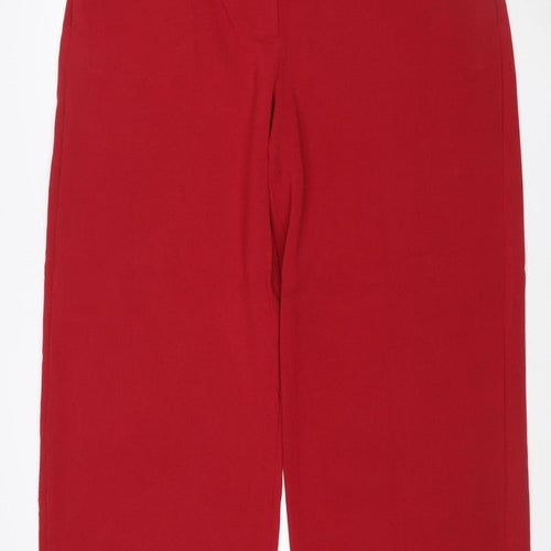 Marks & Spencer Women’s Red Size 20 Regular Wide Leg Trousers