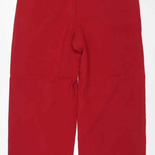 Marks & Spencer Women’s Red Size 20 Regular Wide Leg Trousers
