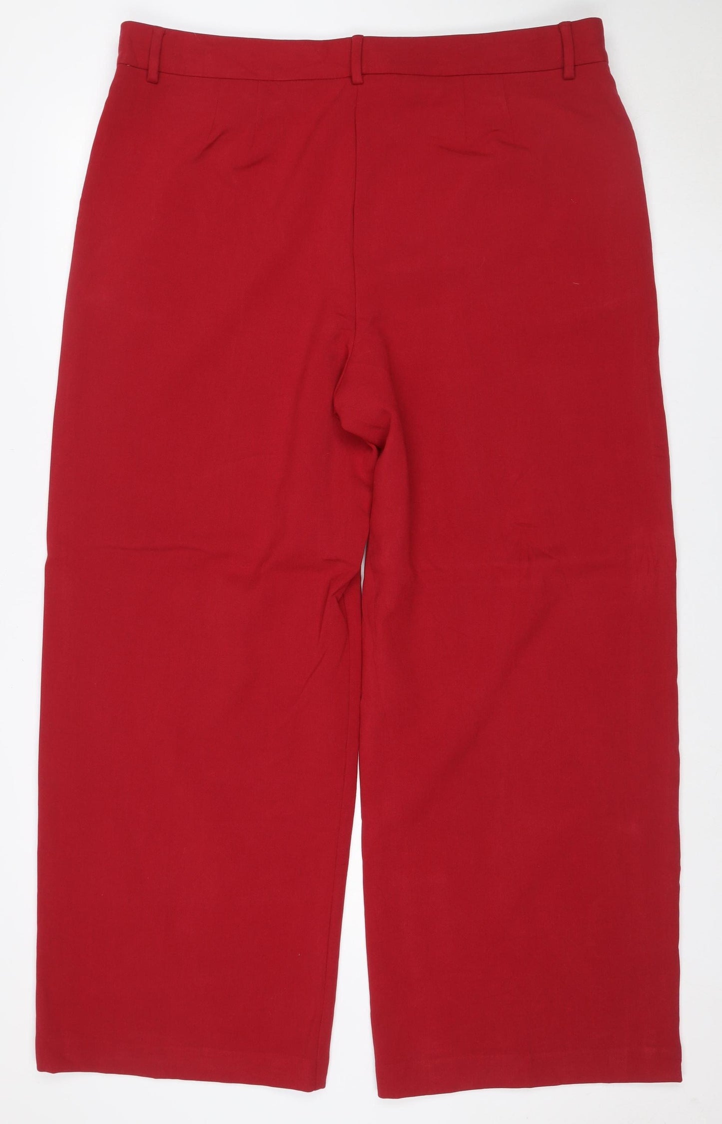 Marks & Spencer Women’s Red Size 20 Regular Wide Leg Trousers
