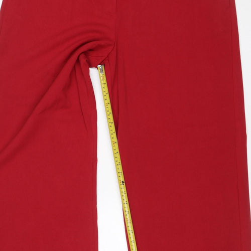 Marks & Spencer Women’s Red Size 20 Regular Wide Leg Trousers