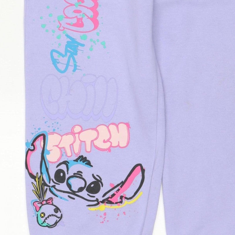 Primark Disney Stitch Girls Purple Sweatpants 11-12 Years Jogger