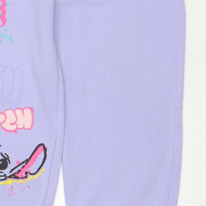 Primark Disney Stitch Girls Purple Sweatpants 11-12 Years Jogger