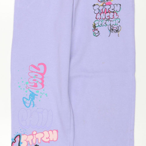 Primark Disney Stitch Girls Purple Sweatpants 11-12 Years Jogger