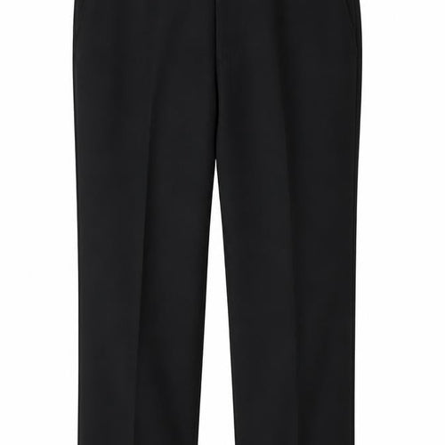 Marks and Spencer Men Black 36 33 Flat Front Straight Dress Trousers