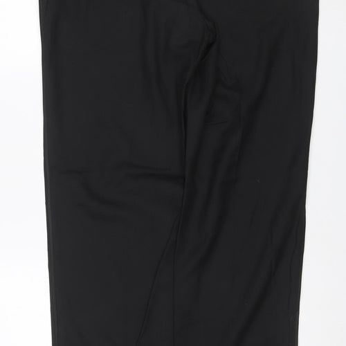 Marks and Spencer Men Black 36 33 Flat Front Straight Dress Trousers