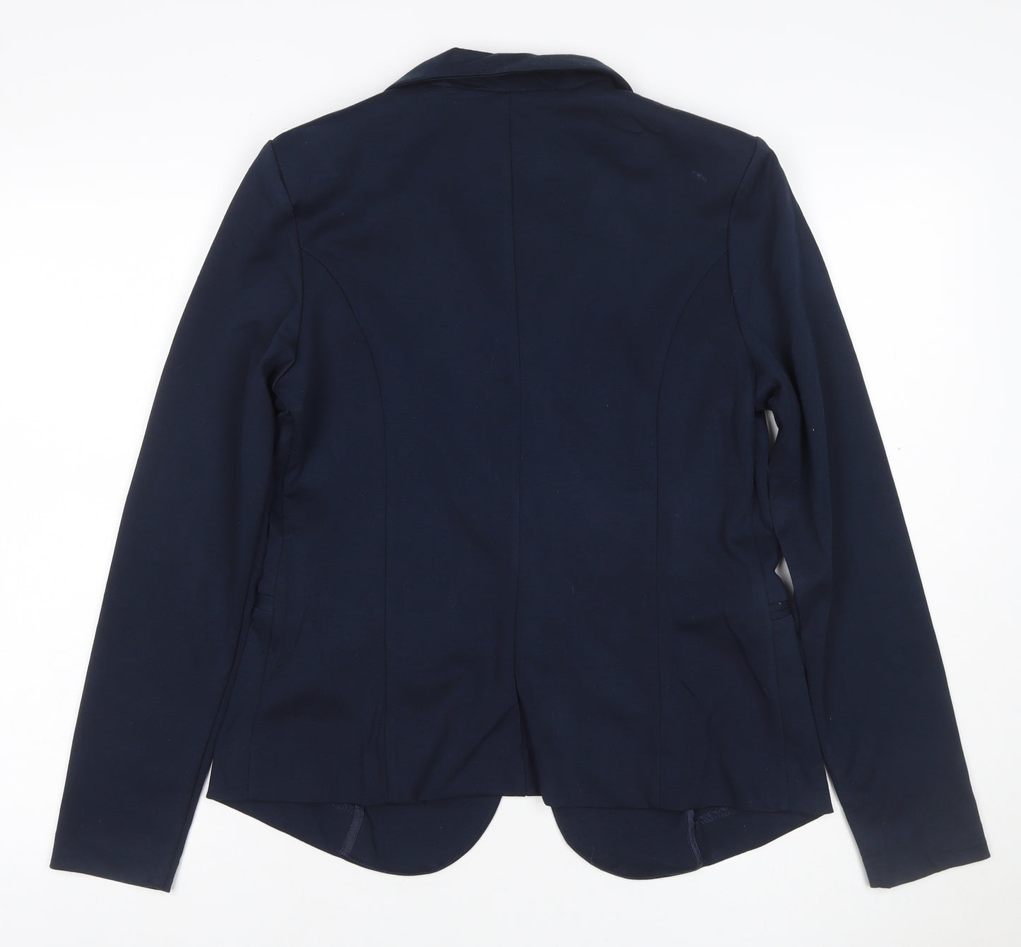 ICHI Women Blue L Single-Breasted Stretch Blazer Business Jacket