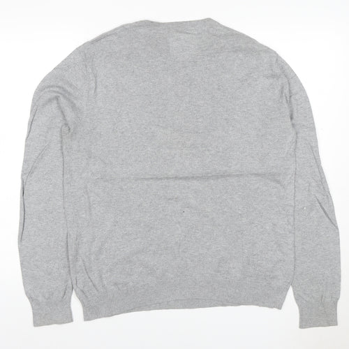 Jack Wills Men's Grey S Cotton Cashmere Crew Neck Logo Jumper