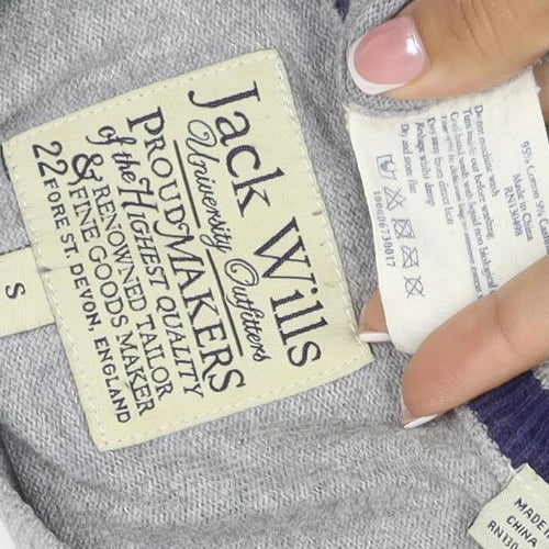 Jack Wills Men's Grey S Cotton Cashmere Crew Neck Logo Jumper