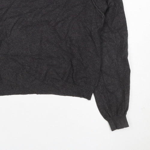 Pull&Bear Women’s Grey Size S Puff Sleeve Crew Neck Knit Jumper
