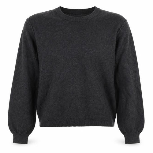 Pull&Bear Women’s Grey Size S Puff Sleeve Crew Neck Knit Jumper