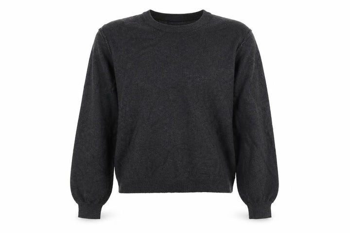 Pull&Bear Women’s Grey Size S Puff Sleeve Crew Neck Knit Jumper