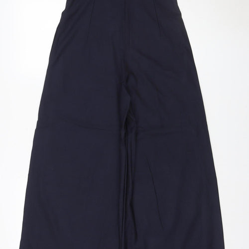 Zara Women’s Navy Blue UK 6 High Waist Wide Leg Trousers New