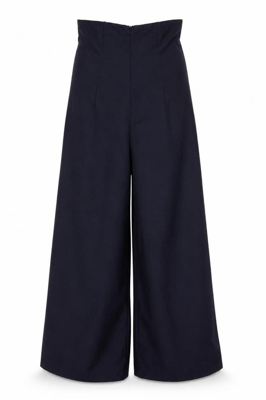 Zara Women’s Navy Blue UK 6 High Waist Wide Leg Trousers New