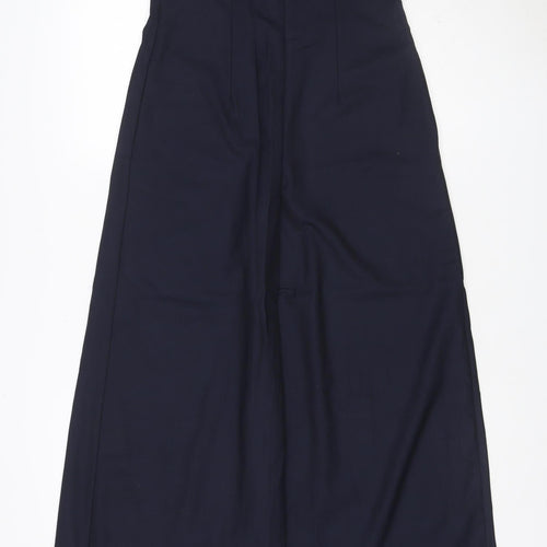Zara Women’s Navy Blue UK 6 High Waist Wide Leg Trousers New