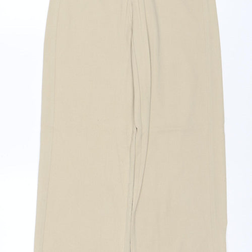Bershka Women’s Beige UK 4 Wide Leg Tailored Dress Trousers