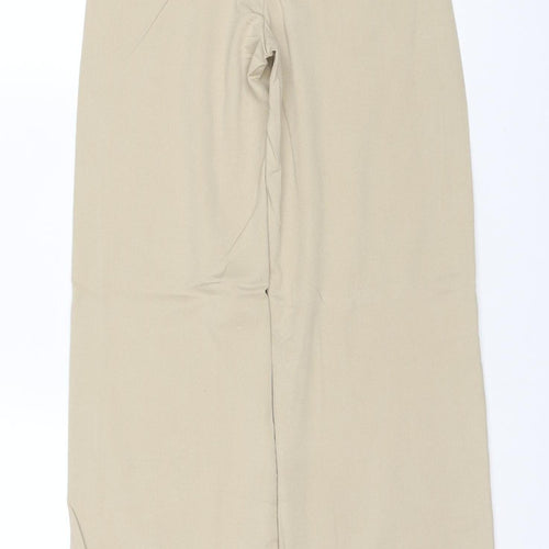 Bershka Women’s Beige UK 4 Wide Leg Tailored Dress Trousers