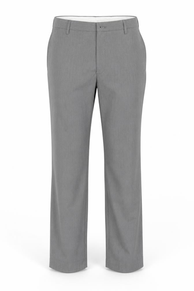 Marks & Spencer Men Grey 30R Regular Fit Check Dress Trousers
