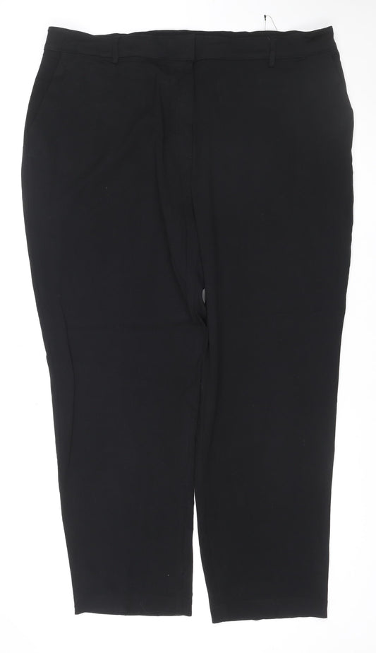 Marks and Spencer Women's Black Size 24 Regular Stretch Dress Trousers