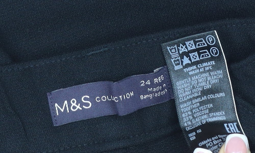 Marks and Spencer Women's Black Size 24 Regular Stretch Dress Trousers