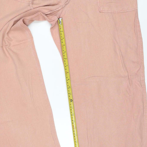 Marks & Spencer Women's Pink UK 14 Drawstring Wide-Leg Trousers