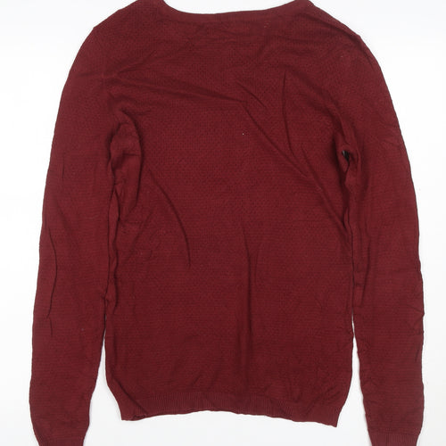 Vero Moda Women’s Red M Open Knit Crew Neck Long Sleeve Jumper