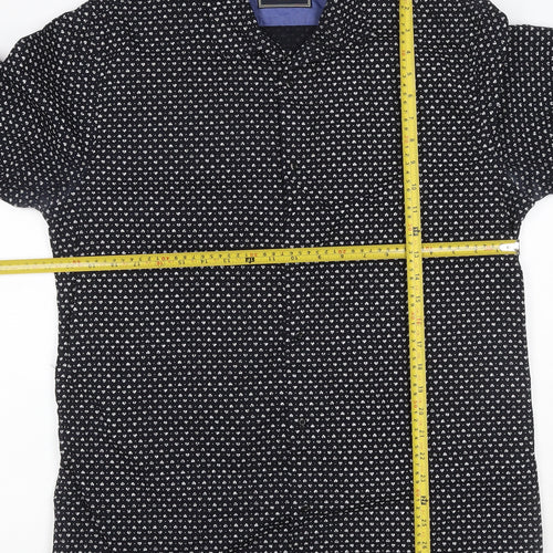 Scotch & Soda Men's Black XL Floral Print Long Sleeve Button-Up Shirt
