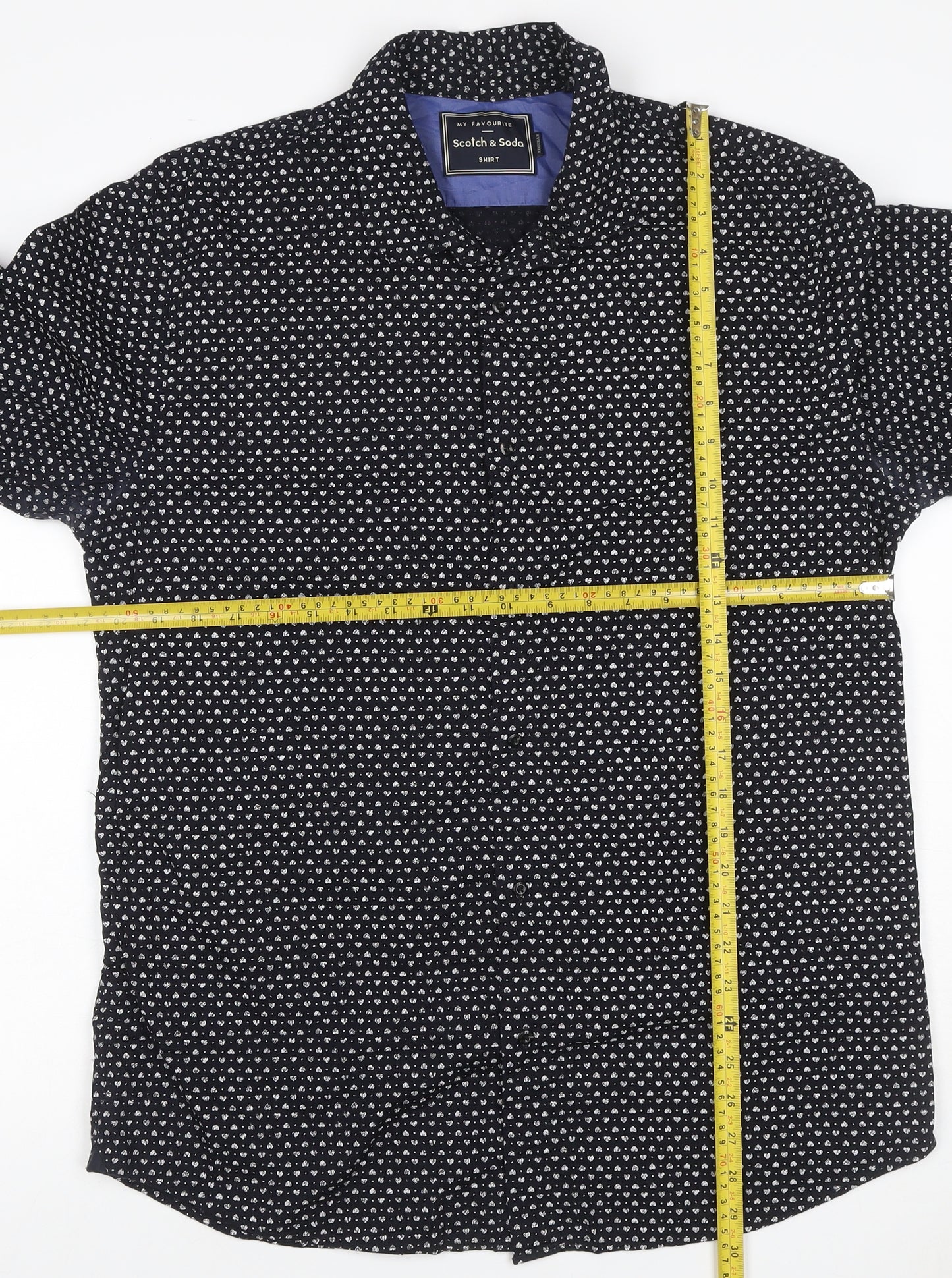 Scotch & Soda Men's Black XL Floral Print Long Sleeve Button-Up Shirt