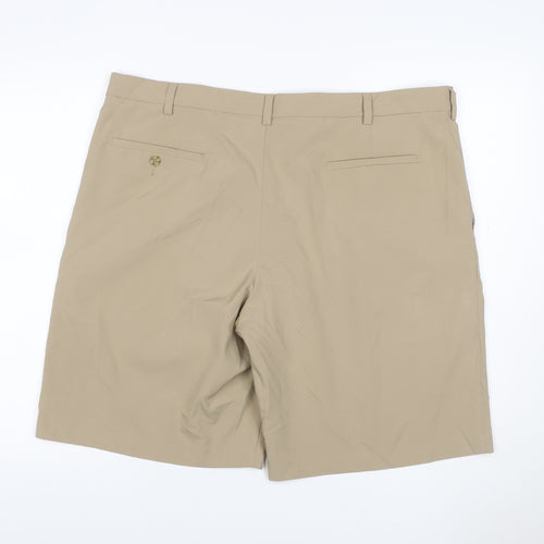 PGA TOUR Men's Beige Size 40 Chino Golf Shorts Flat Front Pockets
