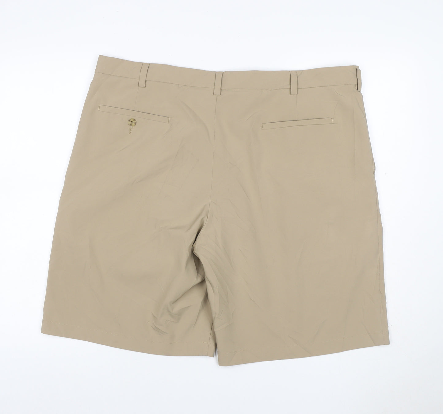 PGA TOUR Men's Beige Size 40 Chino Golf Shorts Flat Front Pockets