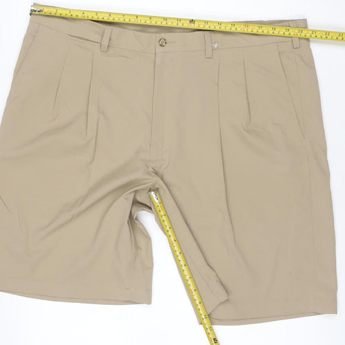 PGA TOUR Men's Beige Size 40 Chino Golf Shorts Flat Front Pockets
