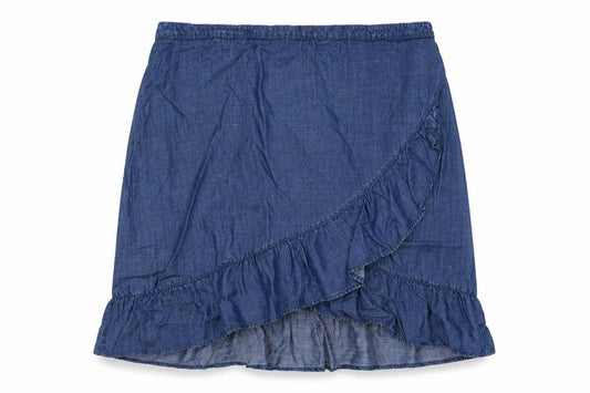 Next Women Blue UK 20 Chambray Wrap Ruffle Knee Length Skirt