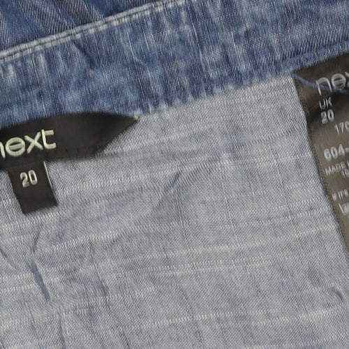 Next Women Blue UK 20 Chambray Wrap Ruffle Knee Length Skirt
