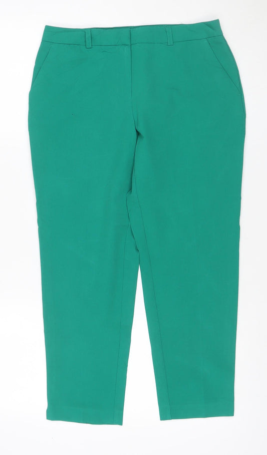 Dorothy Perkins Women Green Petite UK 8 Straight Tailored Dress Trousers