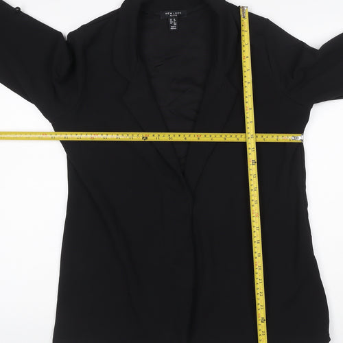 New Look Women’s Black Petite UK 10 Open Front 3/4 Sleeve Blazer