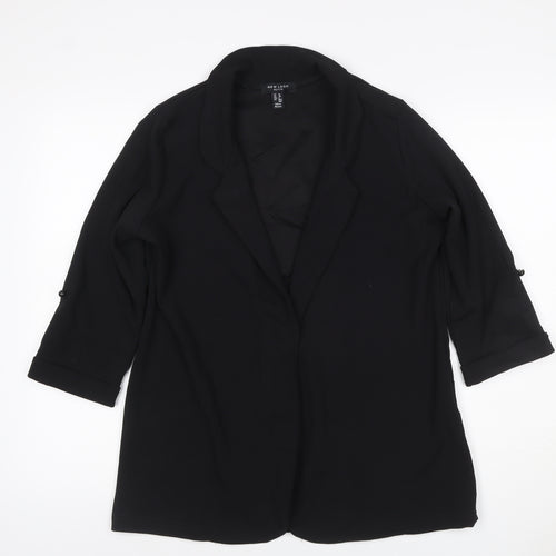 New Look Women’s Black Petite UK 10 Open Front 3/4 Sleeve Blazer