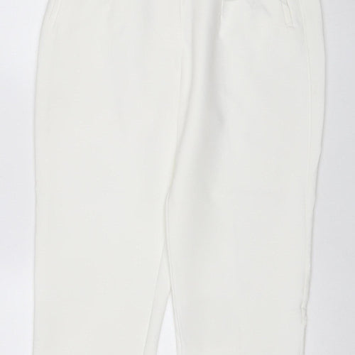 Zara Women White UK 16 XL Straight Dress Trousers Pockets New