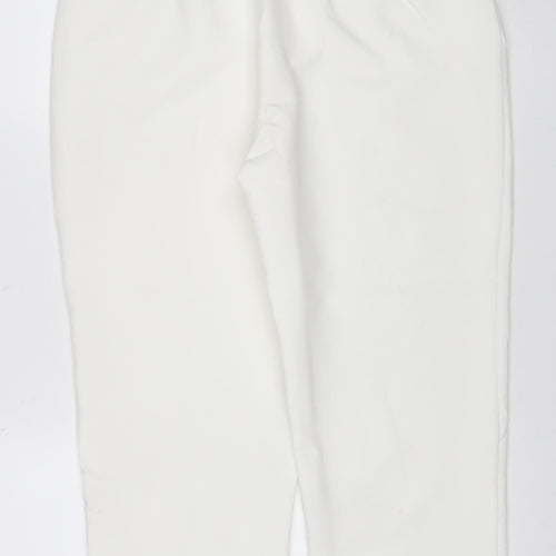 Zara Women White UK 16 XL Straight Dress Trousers Pockets New