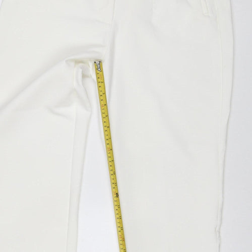 Zara Women White UK 16 XL Straight Dress Trousers Pockets New